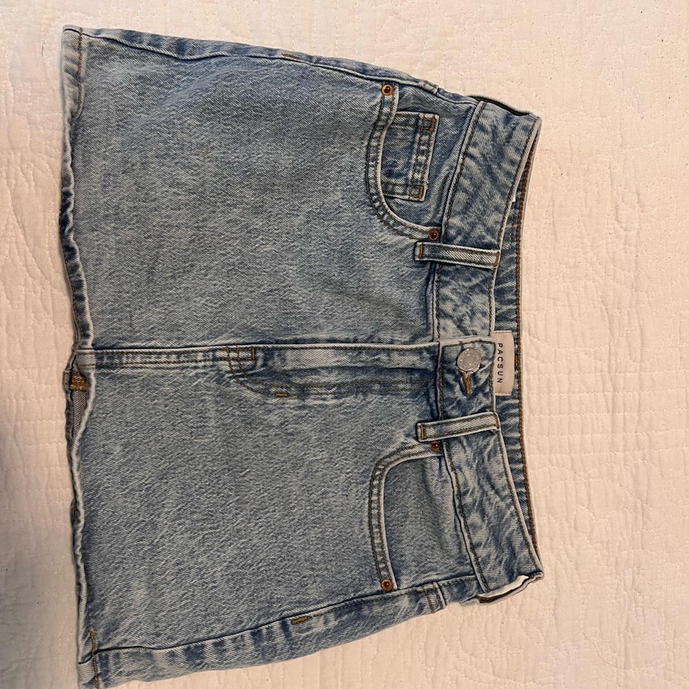 PacSun Light Blue Denim Mini Skirt